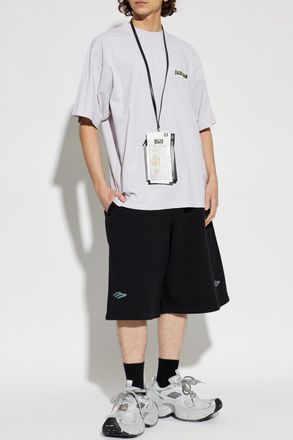 Balenciaga Shorts With A Patch, Mens, Black