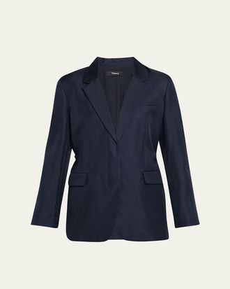 Theory Relaxed Silk Cinch Blazer