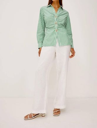 Rails Carolyn Shirt In Emerald Stripe