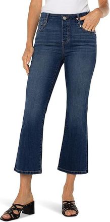 Liverpool L.A. Gia Glider Pull On Flare w/ Clean Finished Hem Jean 25.5in Inseam in Bonelli Womens Jeans Bonelli : 8 25.5