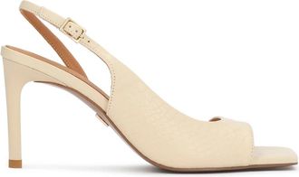 Kazar Silane Slingback Sandalen - Dames - Sandalen met hakken - Beige - 36 EU - Leer - Schoenen