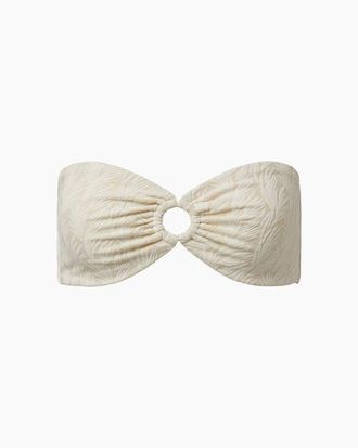 Onia Luna Bikini Top in White/gold at Nordstrom, Size X-Small