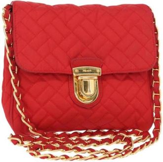 Prada Pre-owned Nylon Cross Body Bag - Dames - Vintage Schoudertas - Rood - ONE Size - Nylon - Vintage