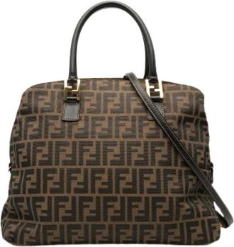 Fendi Pre-owned Handbags, female, Brown, Size: ONE SIZE Pre-owned Canvas Satchel