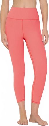 Spiritual Gangster Auralight Rib Crop Legging In Sunset Red