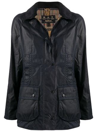 Barbour Beadnell waxed-cotton jacket - women - Cotton/Cotton/Polyester - 12 - Blue