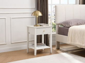 Vente-Unique Comodino con 1 cassetto e 1 ripiano - MDF - Bianco - Lotto di 2 - NIRIVA