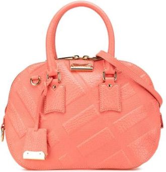 Burberry Pre-owned Handbags, female, Pink, Size: ONE SIZE Pre-owned Leather Handbag