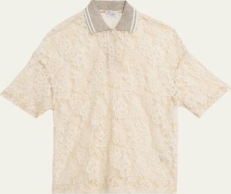Brunello Cucinelli Sheer Floral Lace Blouse