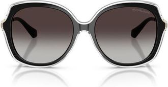 Michael Kors Canary Islands 55mm Gradient Round Sunglasses in Black/grey Gradient Black at Nordstrom
