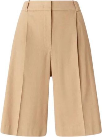 Pinko Bryana Bermuda Shorts - Dames - Korte Broeken - Beige - L - Katoen - Korte Broeken