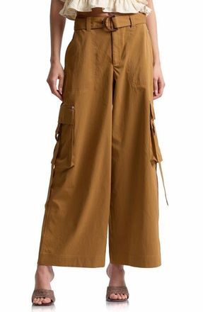 Avec Les Filles Belted Wide Leg Cargo Pants in Spice at Nordstrom, Size 10