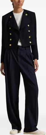 Polo Ralph Lauren double-breasted gold-button cropped jacket - Black