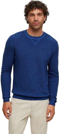HUGO BOSS Mens Regular Fit Crew Neck Long Sleeve Sweater in Dark Blue - Size 2XL