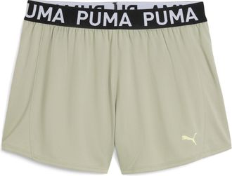 Puma Trainingsshorts PUMA W STRONG KNIT SHORT 3, Damen, Gr. XL, N-Gr, lux army, Jersey, Obermaterial: 100% Polyester, regular fit kniefrei, Hosen Trainings