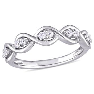 Mimi & Max 1/3ct TGW White Sapphire Stackable Infinity Anniversary Ring in 14k White Gold