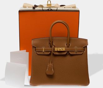 Herm&egrave;s Birkin 25 Top Handle Bag - Gold