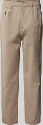 Lindbergh Lindbergh Tapered Fit Bundfaltenhose mit G&uuml;rtelschlaufen in Beige, Gr&ouml;&szlig;e S