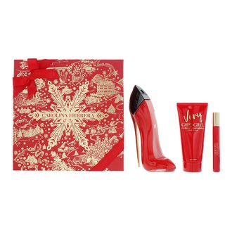 Carolina Herrera Womens Very Good Girl Eau de Parfum 80ml, Eau de 10ml + Body Lotion 100ml Gift Set for Her