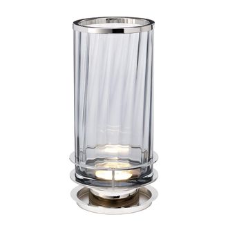 Netlighting Arno Table Lamp Metalwork Polished Nickel Smoked Glass in Grey