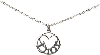 Dior Pre-owned Dior Brass Heart Logo Pendant Necklace Ladies ULG2K1UQ70704U89