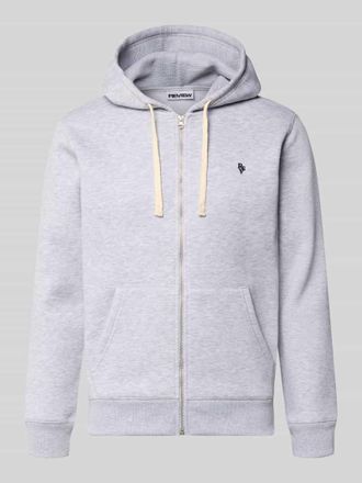 Review Slim Fit Sweatjacke mit Label-Stitching in Hellgrau Melange, Gr&ouml;&szlig;e XXL