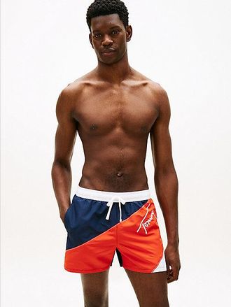 Tommy Hilfiger Signature Colour-Blocked Mid Length Swim Shorts