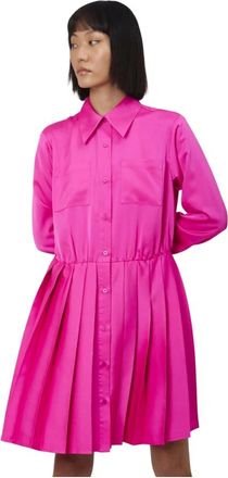 Silvian Heach Jurk met knopen en plooirok - Dames - Shirt Kleedjes - Roze - 2XS - Kleedjes