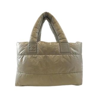 Chanel Pre-owned Tote Bags, female, Green, Size: ONE SIZE Pre-owned Nylon Tote Bag