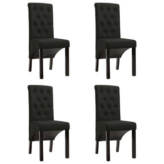 vidaXL Vidaxl - Sillas De Comedor 4 Unidades Tela Negras