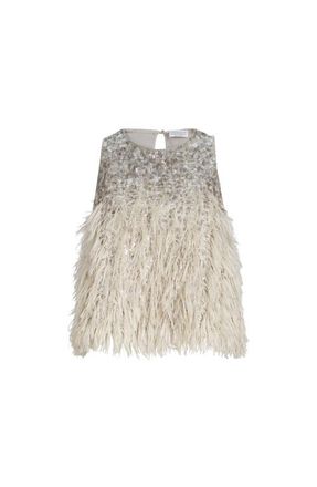 Brunello Cucinelli Dazzling d&eacute;grad&eacute; top in Grey at Nordstrom, Size 3X-Large Eu