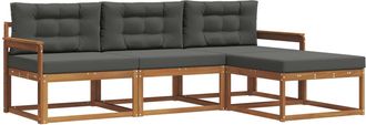 vidaXL Conjunto De Sof&aacute;s De Exterior 4 Uds. Natural Y Antracita Vidaxl