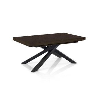Oresteluchetta Mesa extensible mdf/metal nogal-negro 75,5x90x160-240 cm