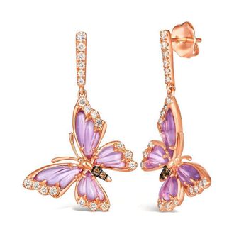 Le Vian Ladies Grape Amethyst Earrings set in 14K Strawberry Gold