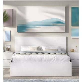 Dmora Cama Doble Colt, Sommier Para Dormitorio, Estructura De Cama Por Habitaci&oacute;n, Estructura Del Sostenedor Del Colch&oacute;n, 149x195 H100 Cm, Blanco - Dmora