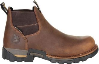 Georgia Boot Eagle One Steel Toe Waterproof Chelsea Work Boot in Brown at Nordstrom, Size 11.5