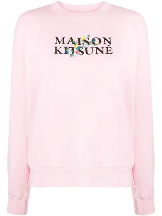 Maison Kitsuné logo-print cotton sweatshirt - Pink