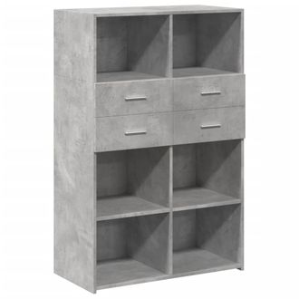 vidaXL Credenza Grigio Cemento 80x42,5x124 Cm In Legno Multistrato - Vidaxl