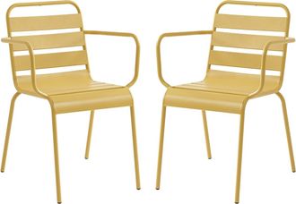 Vente-Unique Poltrona da giardino impilabile in Metallo Giallo senape - Lotto di 2 - MIRMANDE di MYLIA