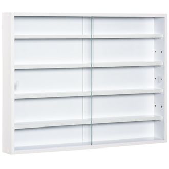 HOMCOM Wall Display Shelf with Glass Door 60x80cm | TJ Hughes