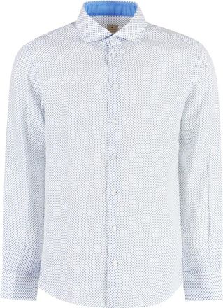 Bastoncino Bedrukt katoenen overhemd - Heren - Casual Overhemden - Wit - 2XL - Katoen - Overhemden