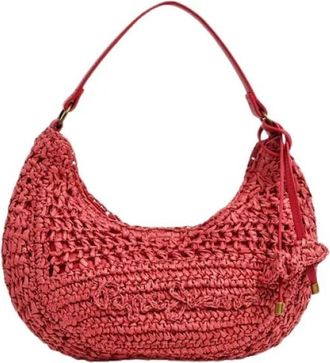 Pepe Jeans London Ziggy Balm Crescent Bag - Dames - Schoudertassen - Rood - ONE Size - Leer - Tassen