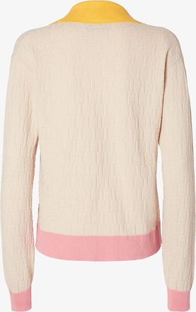 Fendi Womens Sweater With Ff Pattern Beige Cotton