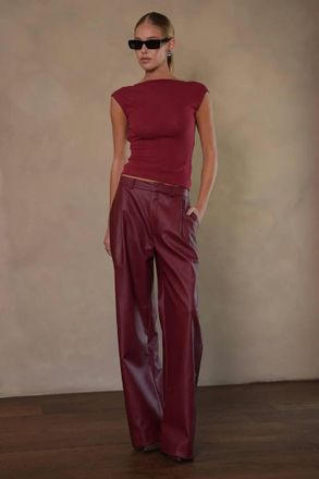 Parentezi Veronica Boatneck Top In Burgundy