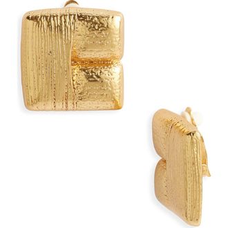 Karine Sultan Brushed Textured Stud Earrings in Gold at Nordstrom