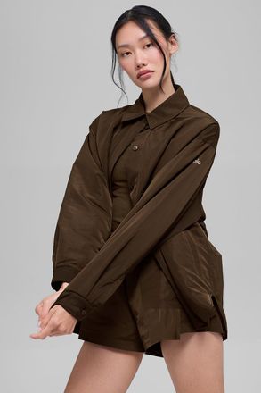 Alo | Socialite Shacket Jacket in Espresso Brown, Size: Large