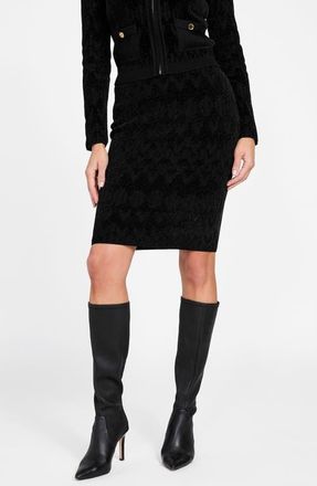 Marciano Adele Chenille Pencil Skirt in Black-Black at Nordstrom, Size X-Small