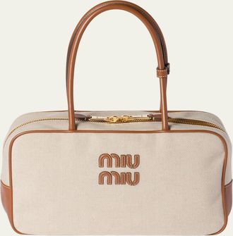 Miu Miu Beau Canvas Shoulder Bag