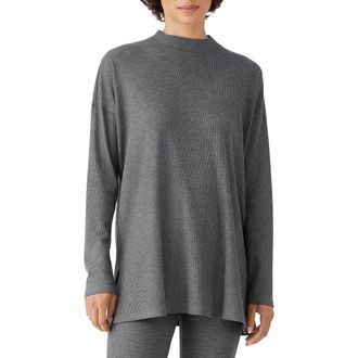Eileen Fisher Mock Neck Long Sleeve Top in Ash at Nordstrom Rack, Size Xx-Small
