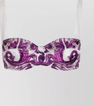 Dolce & Gabbana silk graphic print balconette bra